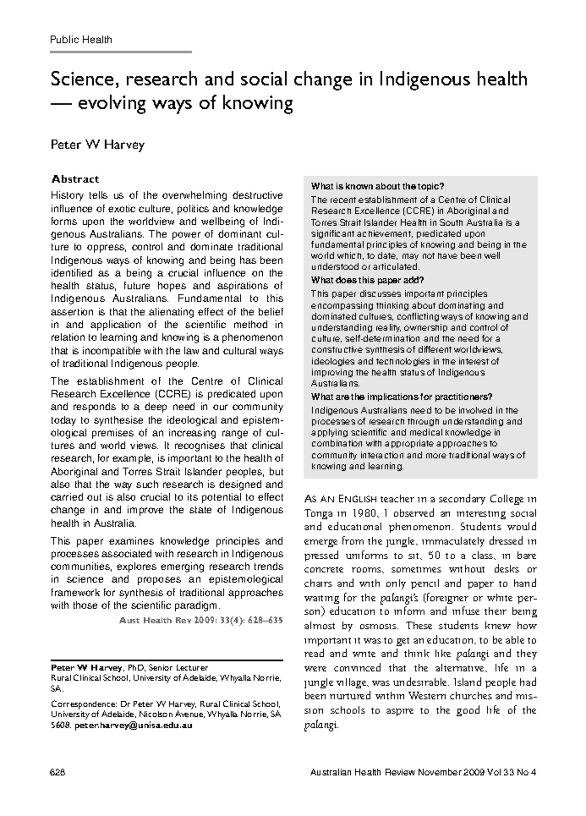 australian-health-review-harvey-p-aust-health-rev-issn-0156-5788-1