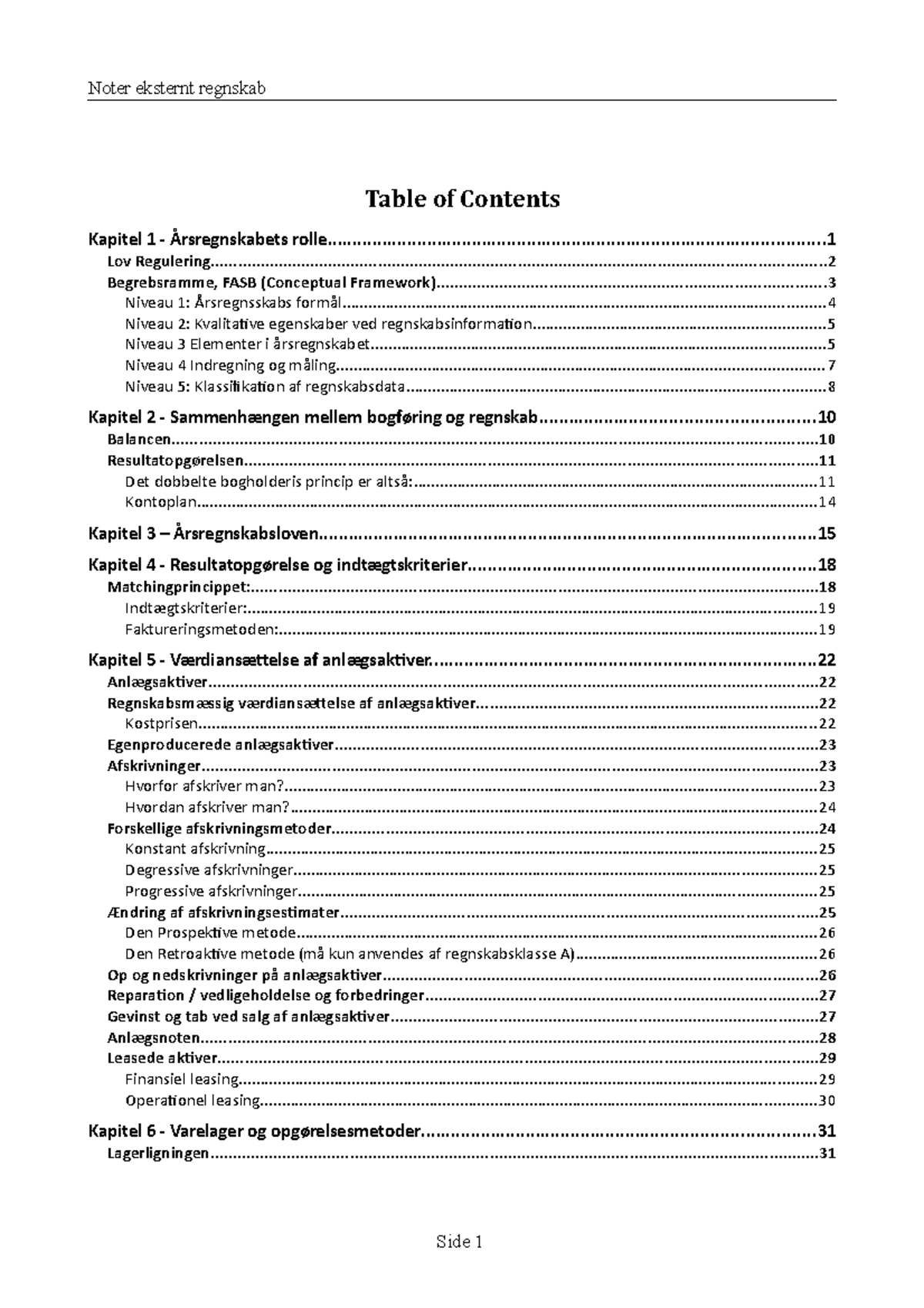 Ekstern-Regnskab - Noter Eksternt Regnskab Table Of Contents Kapitel 1 ...