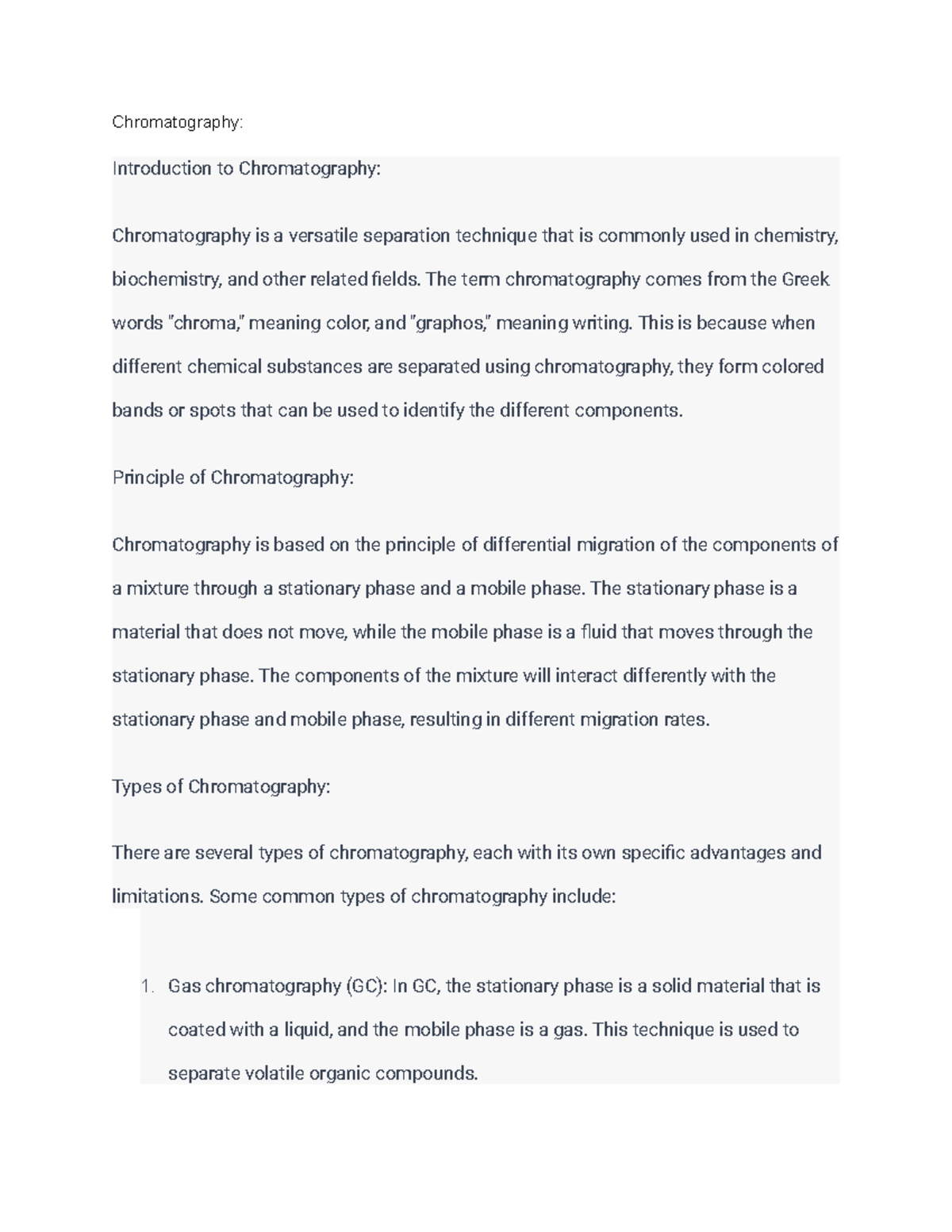 notes on Chromatography - Chromatography: Introduction to ...