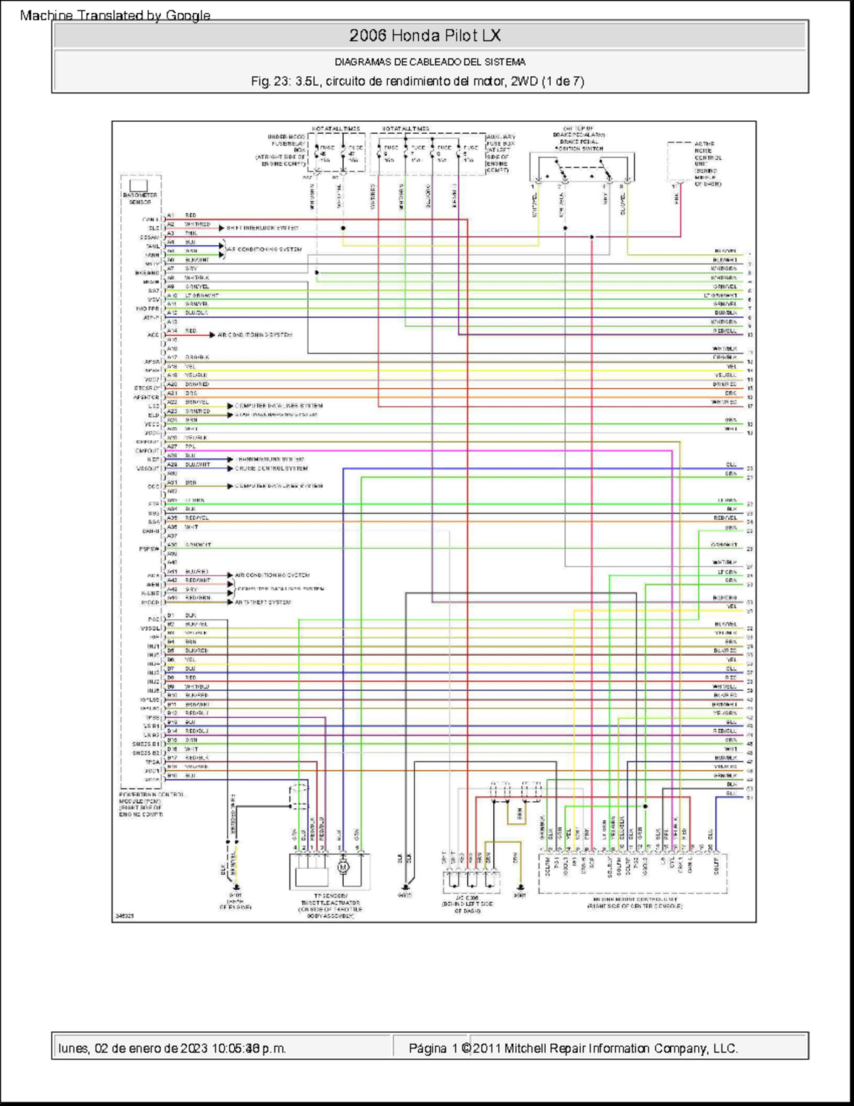 Diagrama Electrico Honda Pilot Lx 2006 35 1 1 20062006 Hondahonda Pilotpilot Lxlx Fig 23 7470