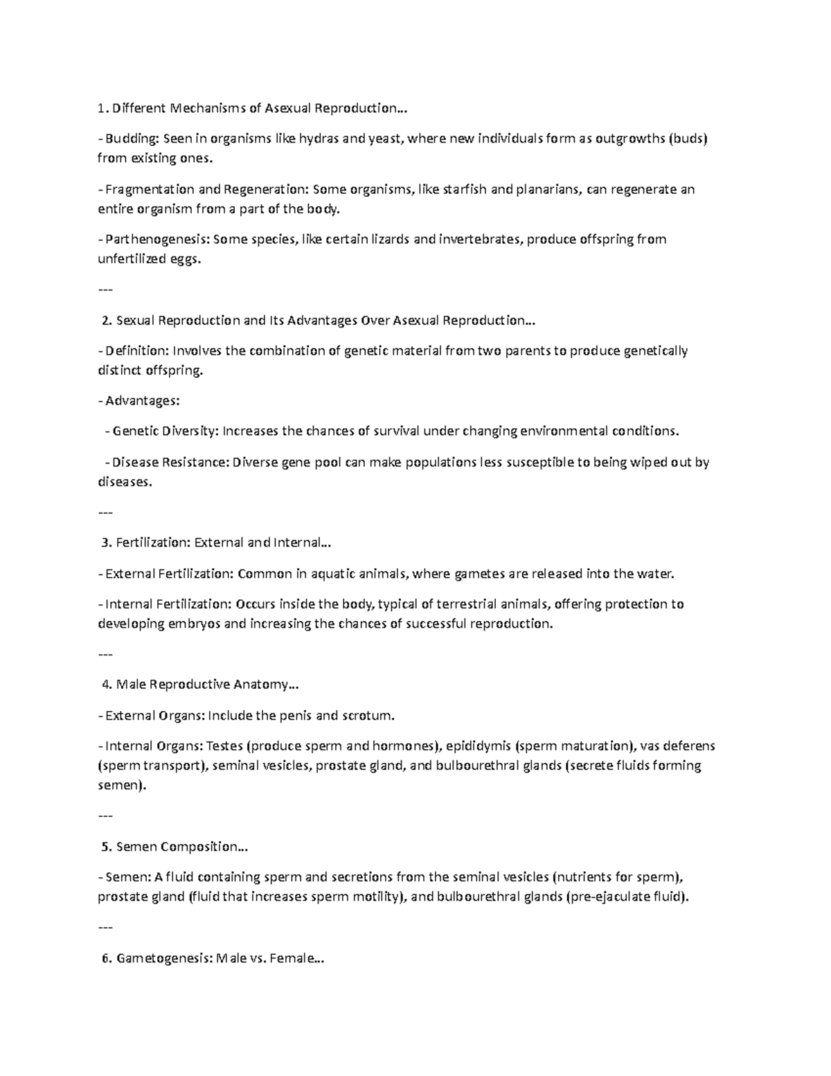 Chapter 41 Study Guide Final - Different Mechanisms of Asexual ...
