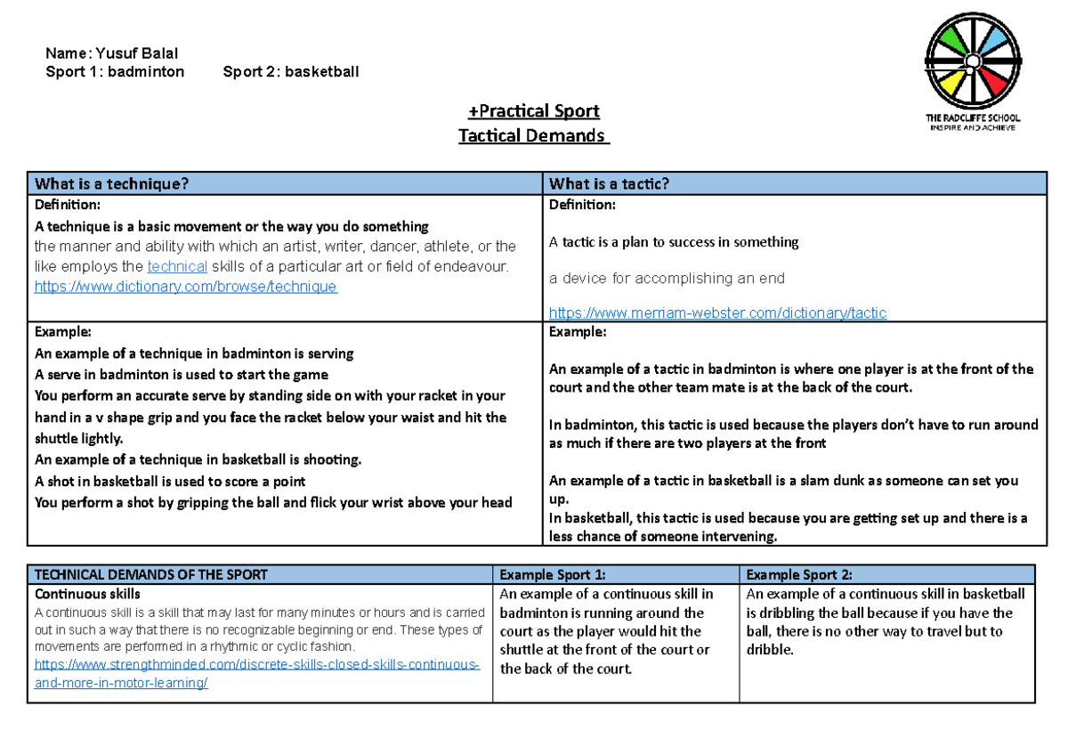 btec sport assignment brief