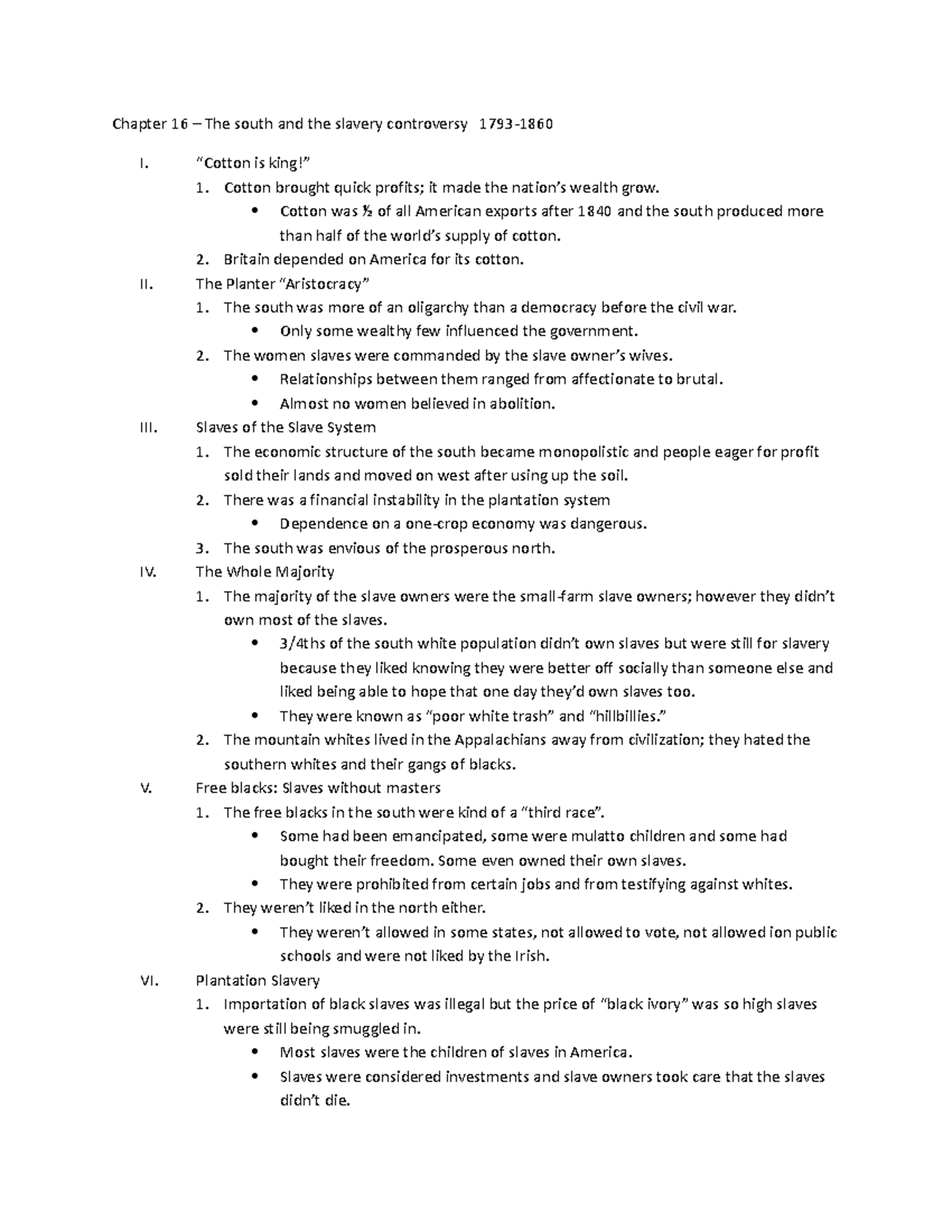 Chapter 16 0 Chapter 16 The south and the slavery controversy 1793