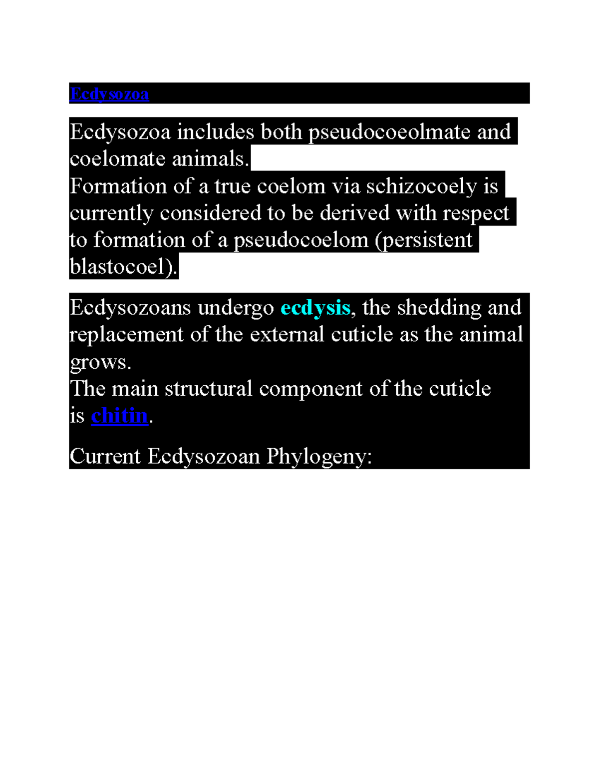 Lecture 18 - Animal Diversity III Ecdysozoa (Chapter 34) - Ecdysozoa ...
