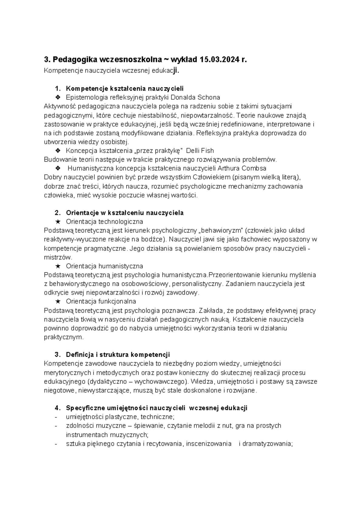 3. Pedagogika wczesnoszkolan - 3. Pedagogika wczesnoszkolna ~ wykład 15