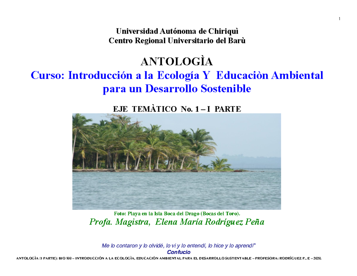 Antolog-A BIO 100 - I Parte - 2024 - Rodr-guez P.- E - Universidad ...