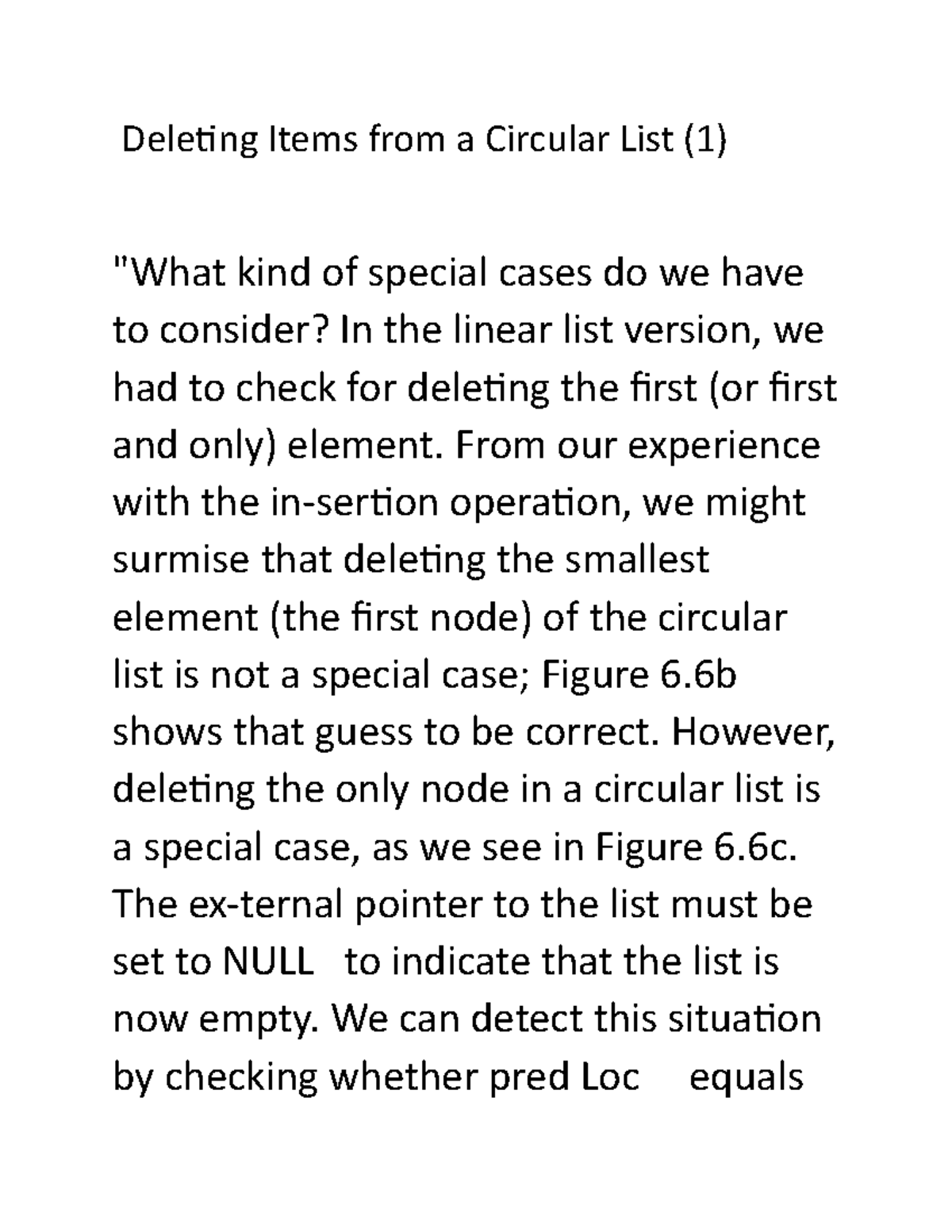 2 DS Notes Deleting Items from a Circular List (1) "What kind of