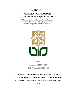 Pendekatan Interdisipliner Dalam Pengkajian Islam (Studi Islam ...