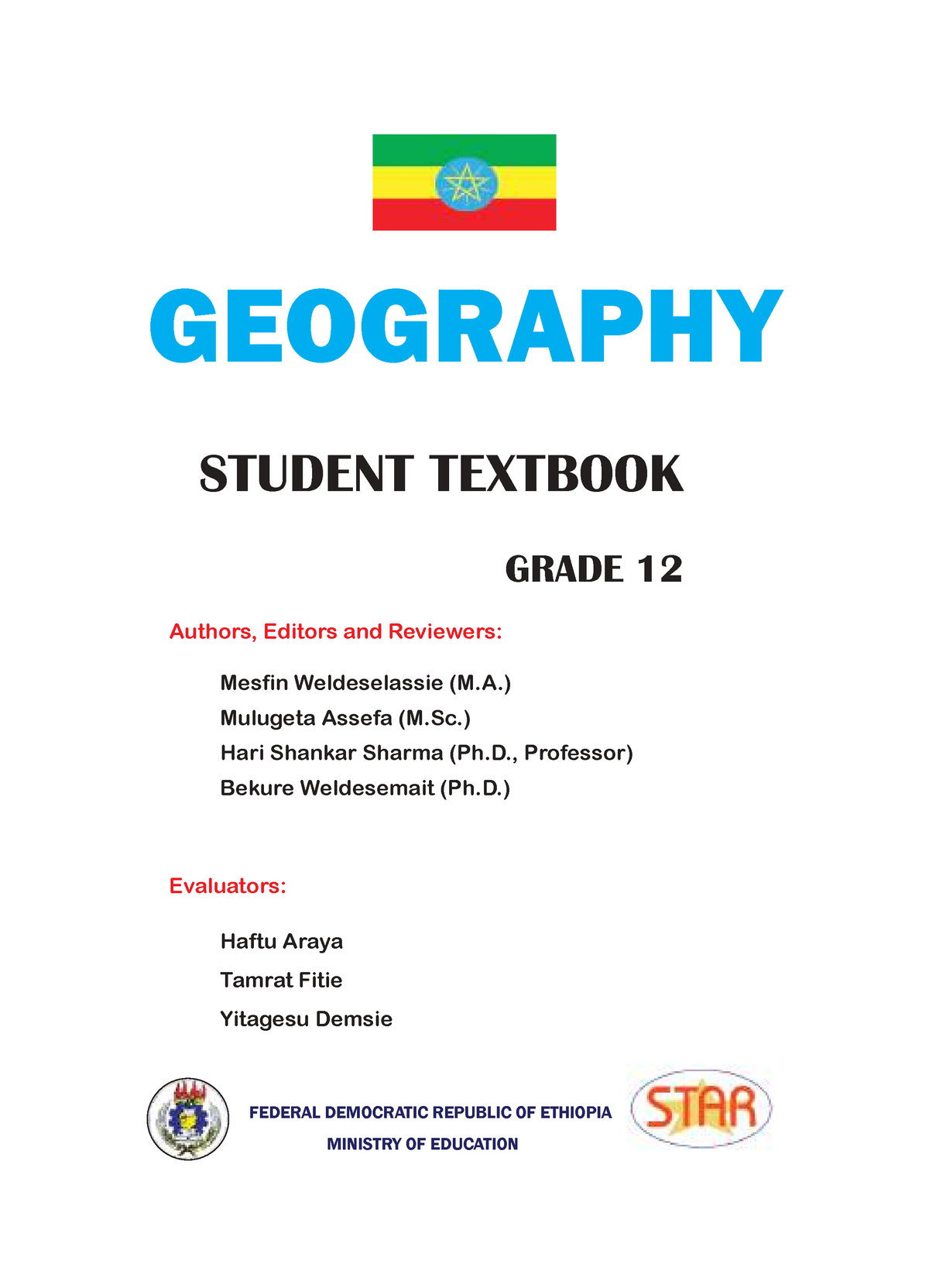 Grade 12 Geography Textbook GEOGRAPHY STUDENT TEXTBOOK GRADE 12 