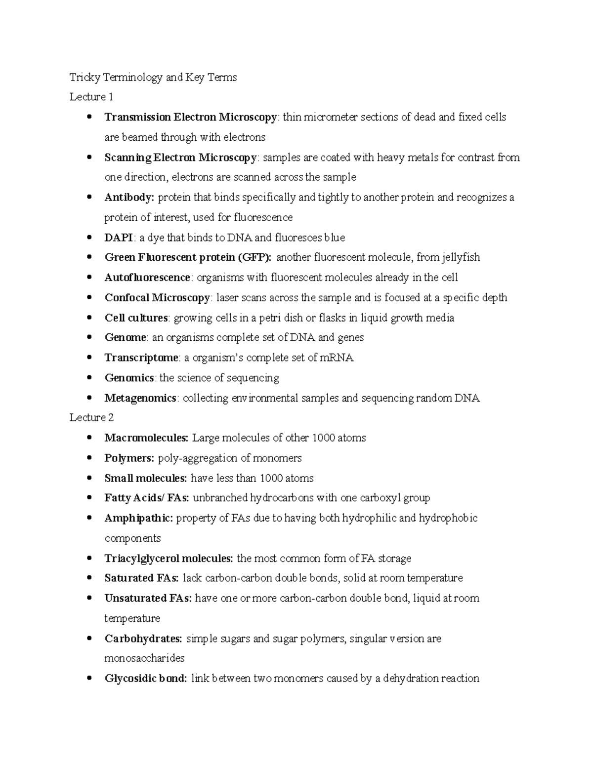 Tricky Terminology and Key Terms Midterm 1 - Tricky Terminology and Key ...