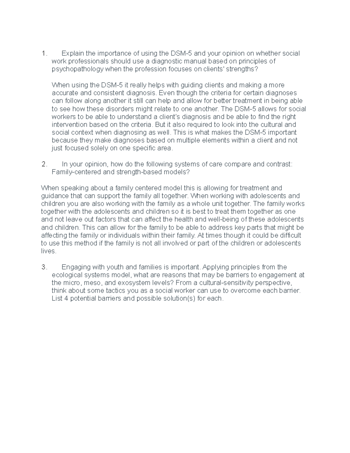 Disc 1 - discussion - Explain the importance of using the DSM-5 and ...