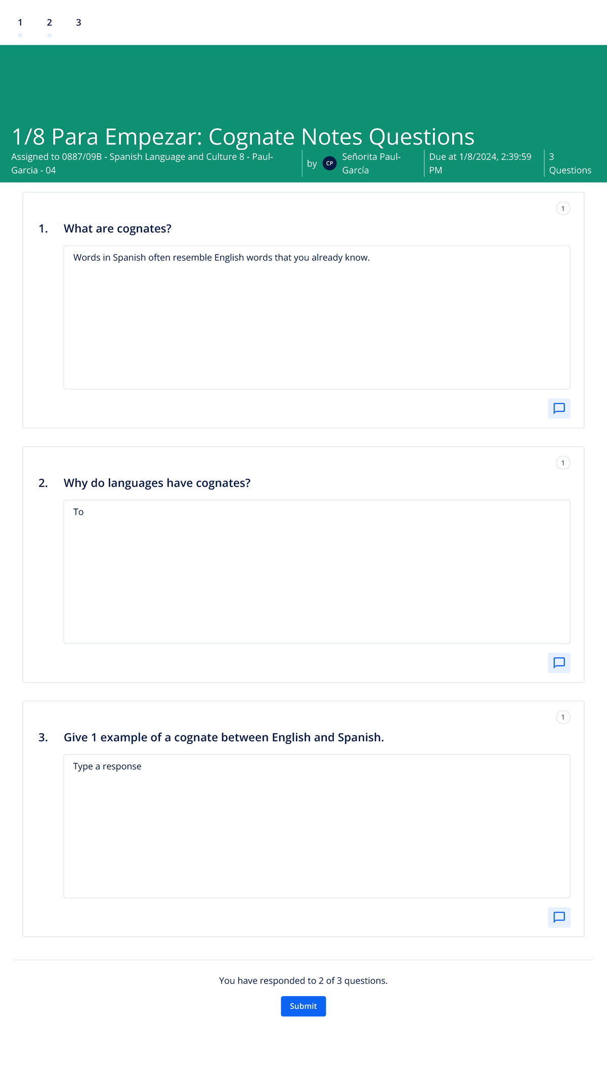 18-para-empezar-cognate-notes-questions-exit-1-8-para-empezar