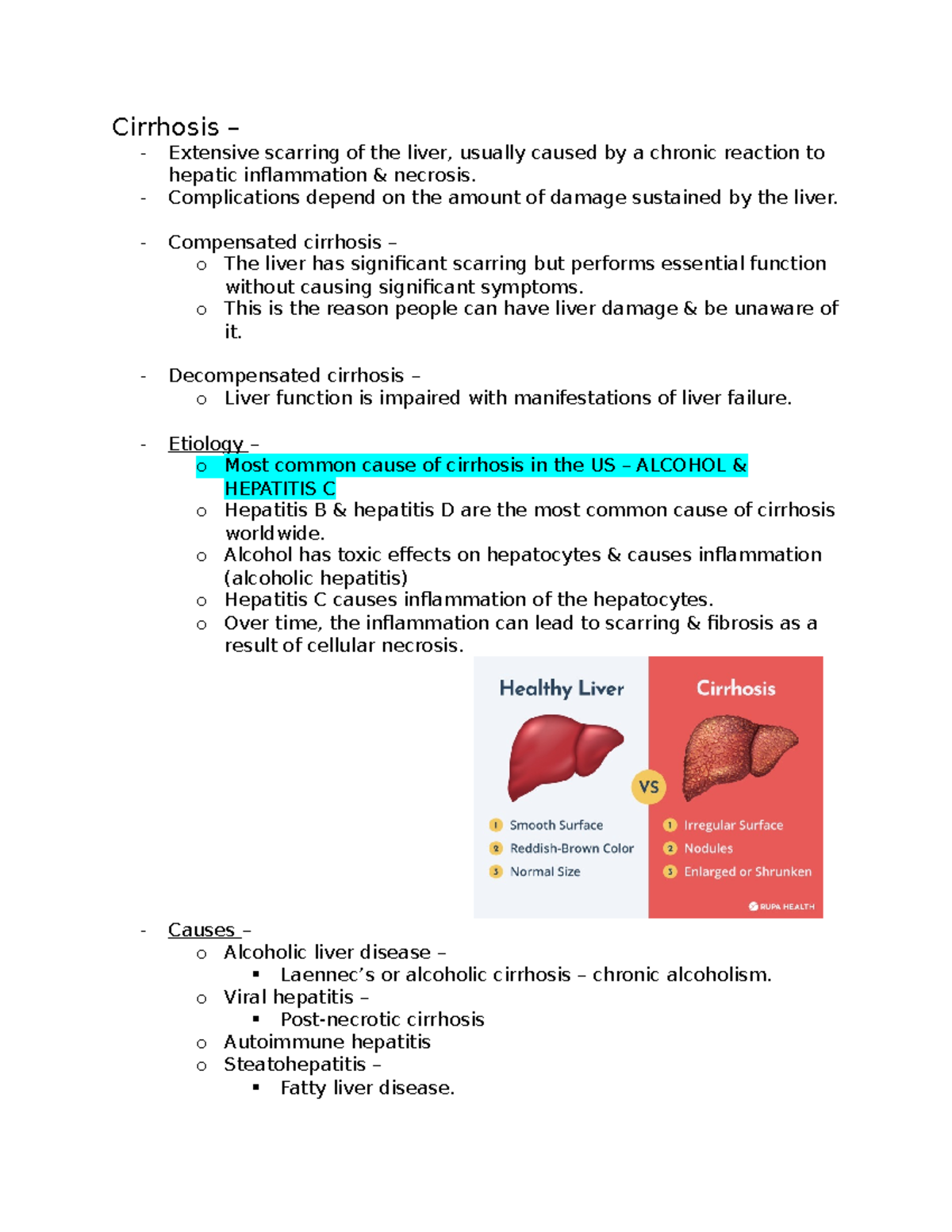 Cirrhosis - Complications depend on the amount of damage sustained by ...