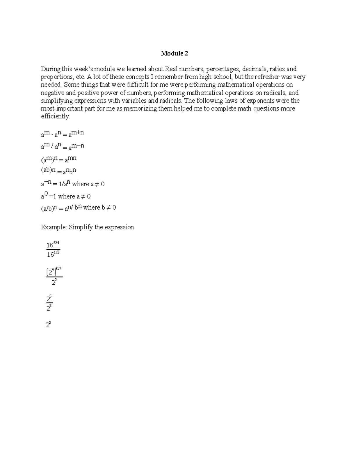 Module 2 - We were asked to provide our take on the course - Module 2 ...