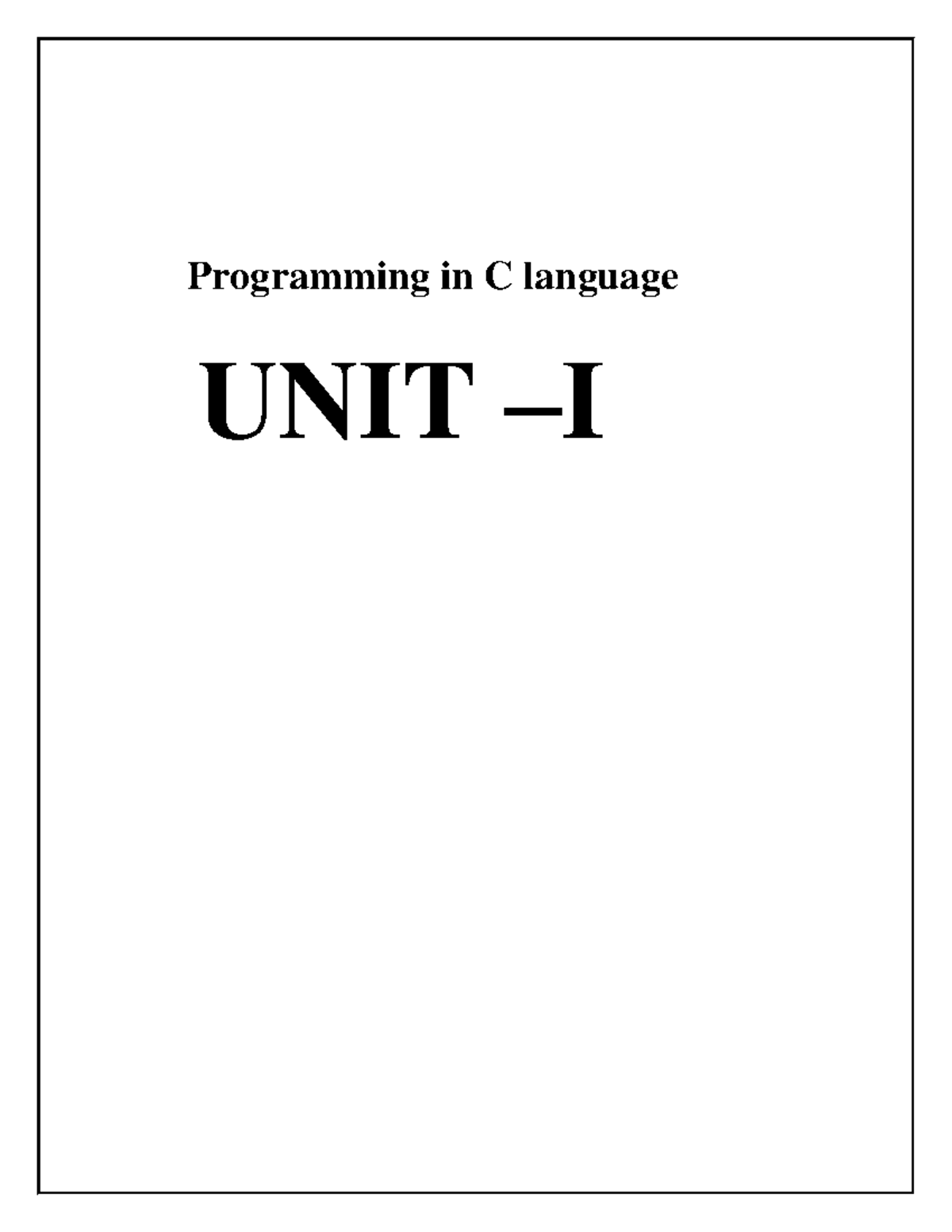 programming-in-c-language-unit-1-part-1-programming-in-c-language