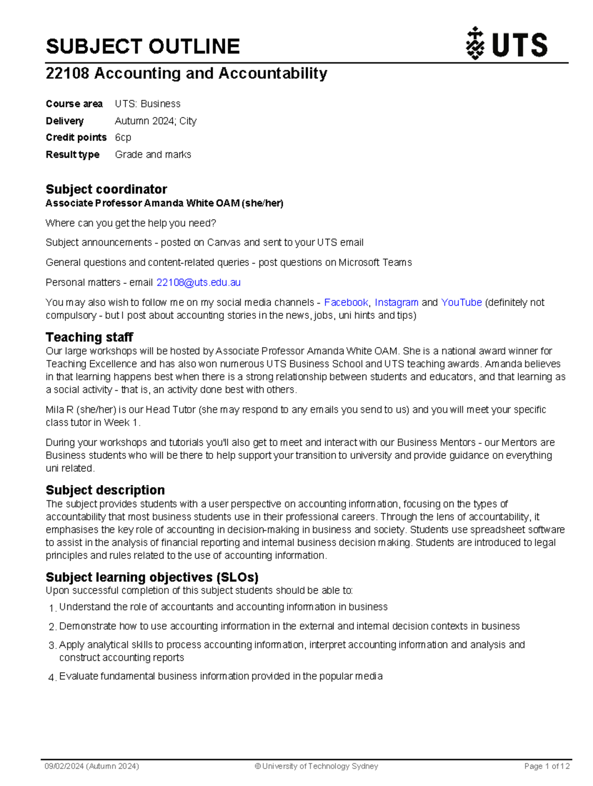 22108 - klhbhb - SUBJECT OUTLINE 22108 Accounting and Accountability ...