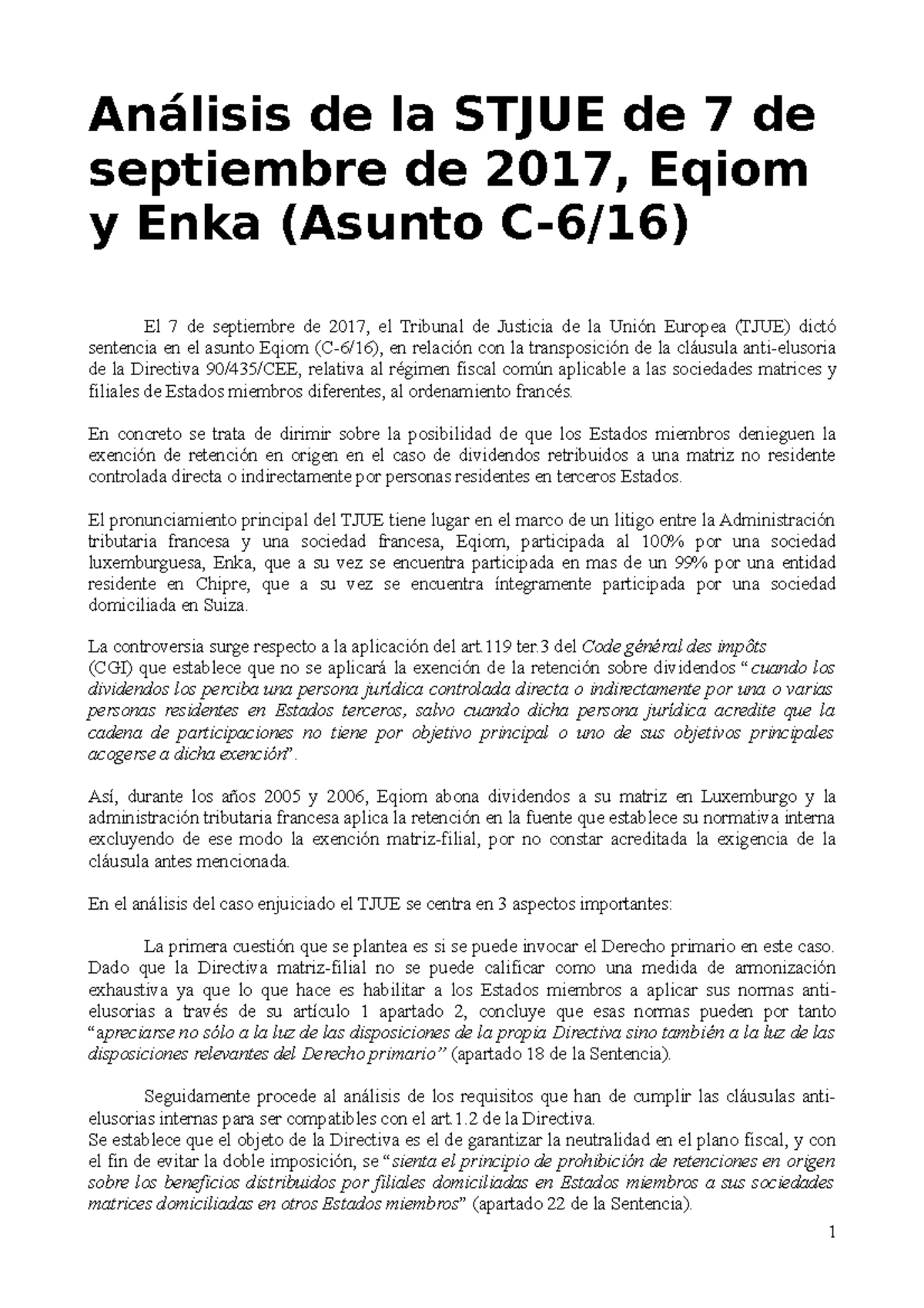 Seminario 2 Fiscalidad - Análisis De La STJUE De 7 De Septiembre De ...