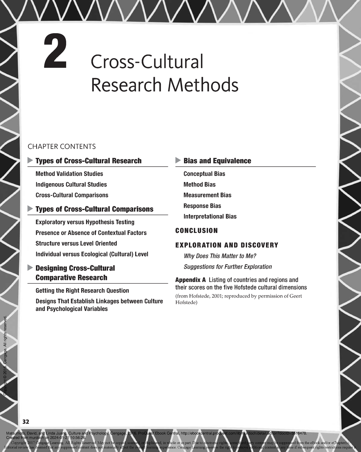 Culture and Psychology - (Ch 2 Cross-Cultural Research Methods ) - #######  32 CHAPTER CONTENTS Types - Studocu