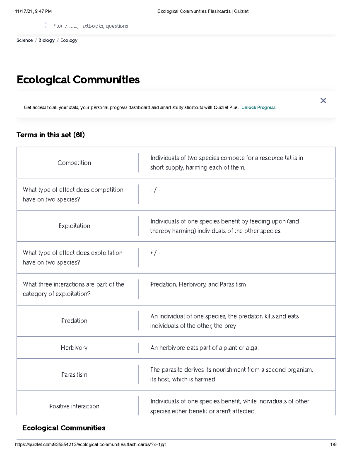 Ecological Communities Flashcards Quizlet - Upgrade: Free 7-da... 3 ...