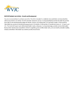 NUR 203 Growth Chart Case Study 3 - NUR 203 Growth Chart Case Study 3 ...