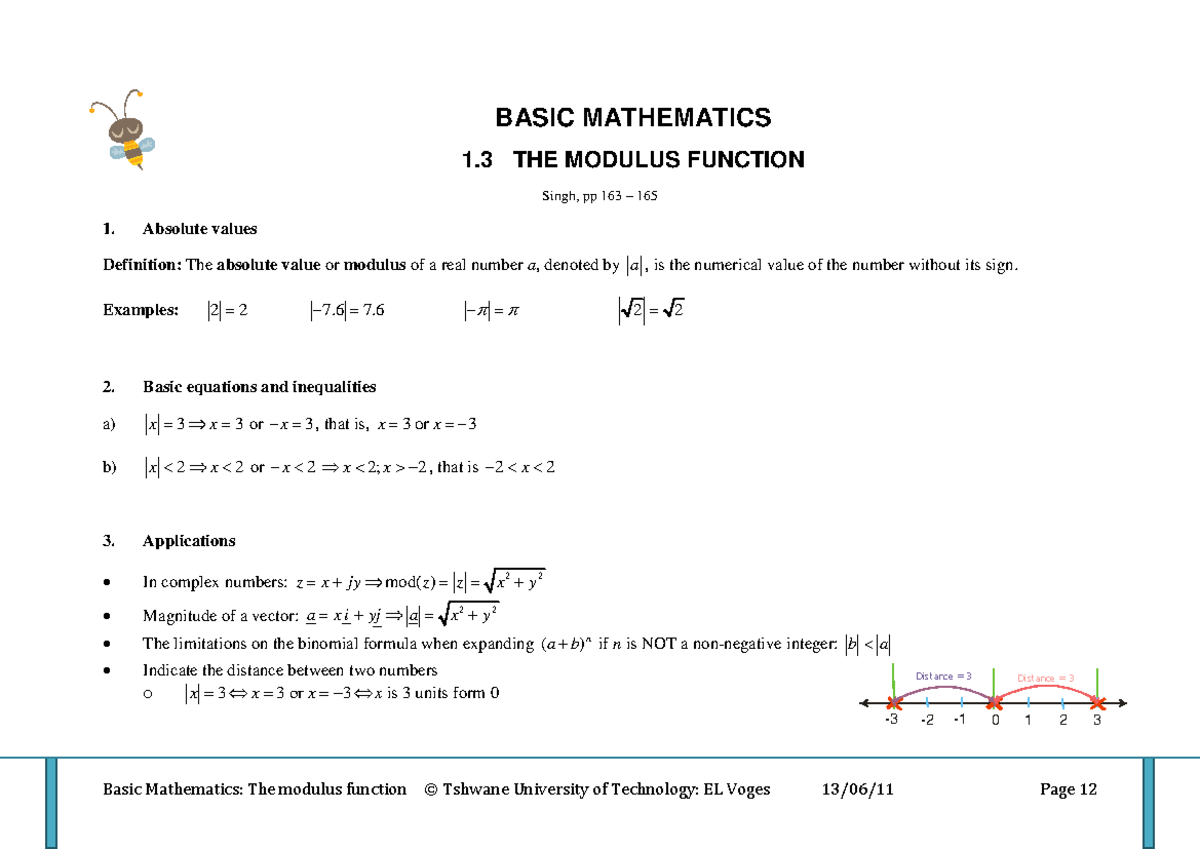 THE Modulus Function - These notes will help you to overcome every ...