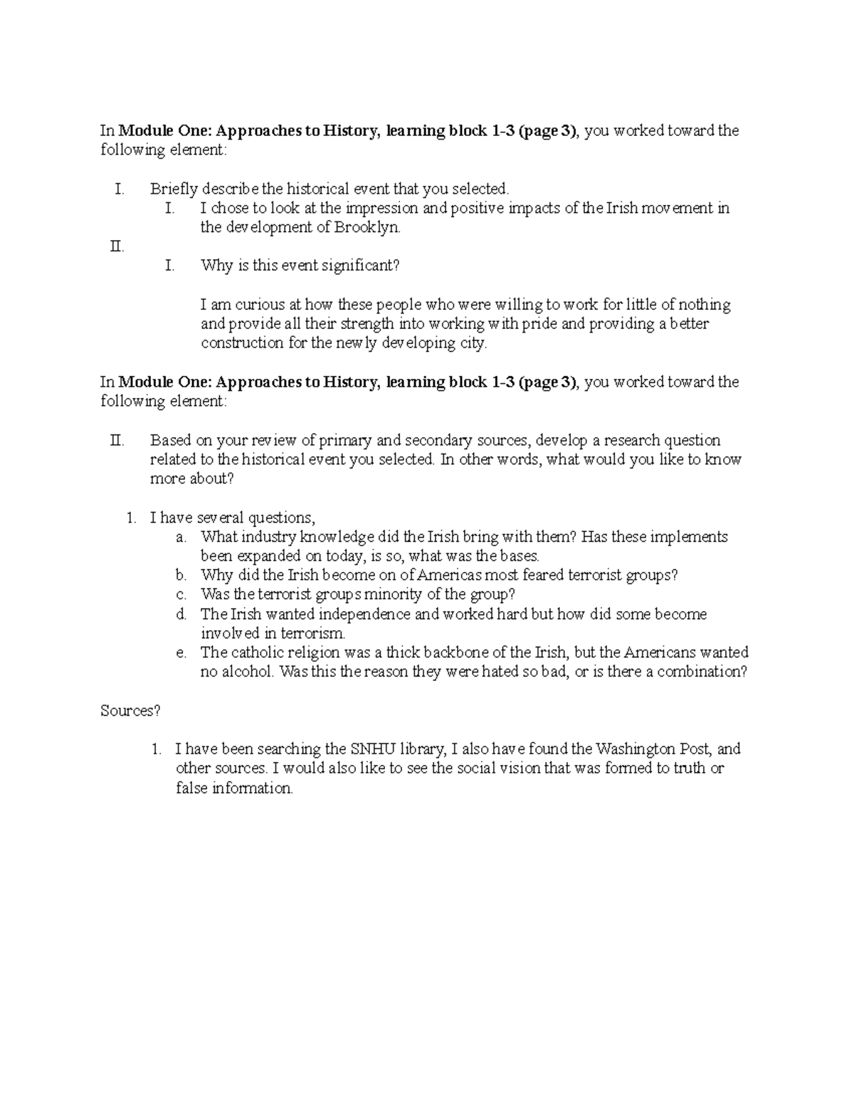 Mattew Allen HIS 200 Writing Plan Progress Check 1 Rubric - In Module ...