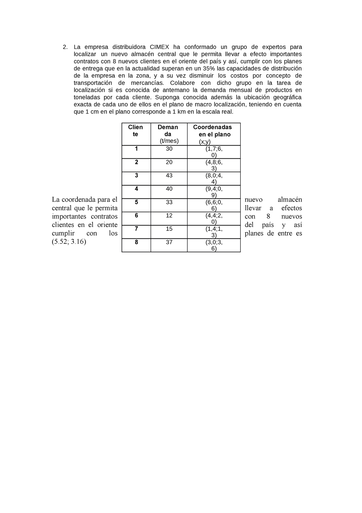 537067185 Ejercicio 2 Empresa Cimex La Empresa Distribuidora CIMEX Ha Conformado Un Grupo De