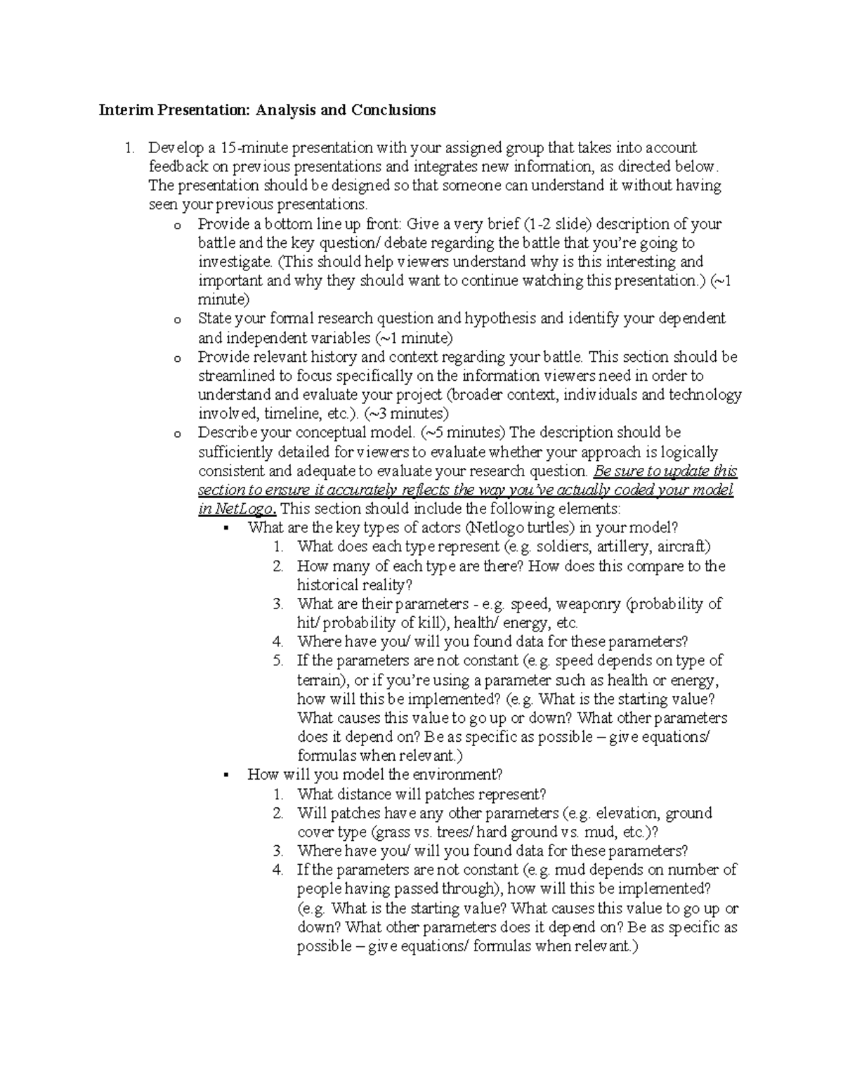 Interim Presentation 4 - Analysis and Conclusions - Interim ...