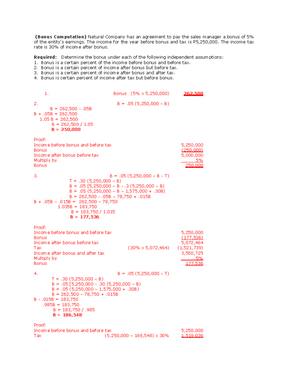 Compensated Absensces JAN 20 Ue Bonus Computation Natural Company 