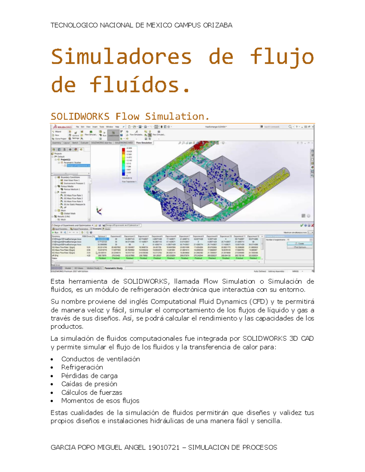 Simuladores de flujo de fluídos - SOLIDWORKS Flow Simulation. Esta ...