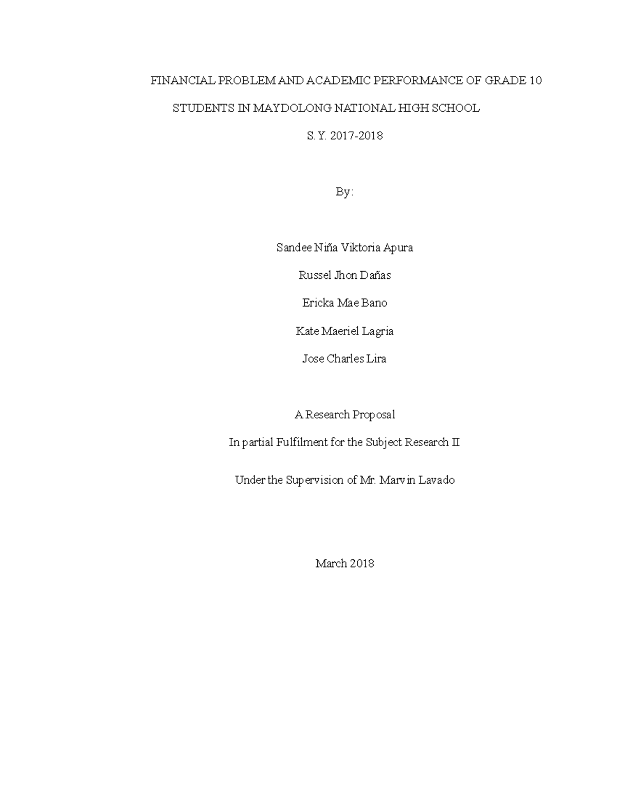 439174113 Financial Problem AND Academic Performance OF Grade 10 ...
