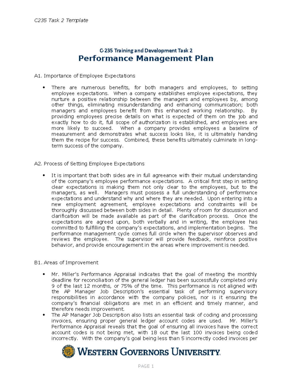 C235 Task 2 - C235 Task 2 - C235 Task 2 Template C-235 Training and ...