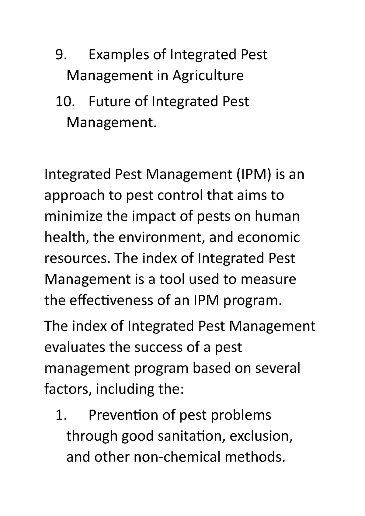 integrated pest management case study answers