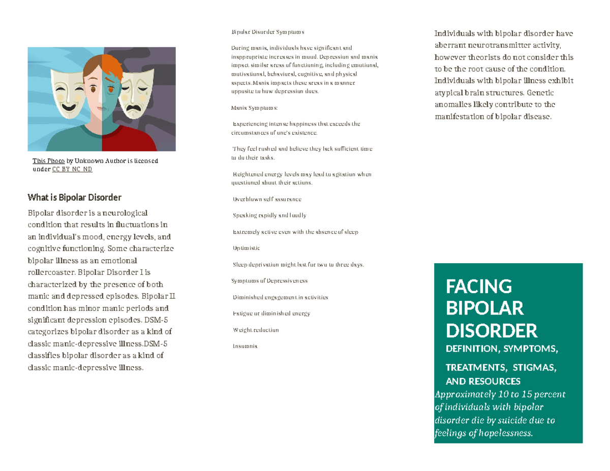 Brochure for topic - What is Bipolar Disorder Bipolar disorder is a ...