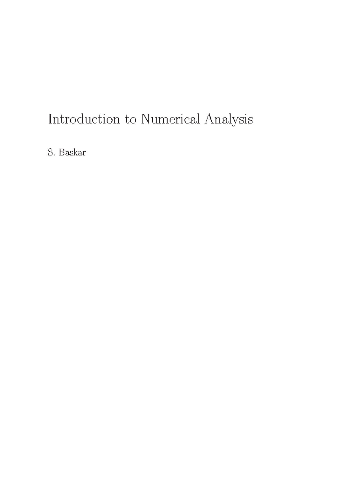 Book - reference - Introduction to Numerical Analysis S. Baskar 2 ...