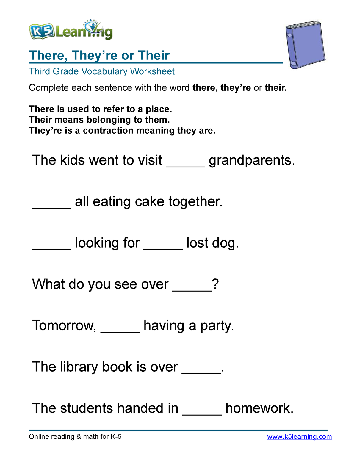 Vocabulary words sentences. There their упражнения. Their there they're. There their they're Worksheet. They are и their Worksheet.