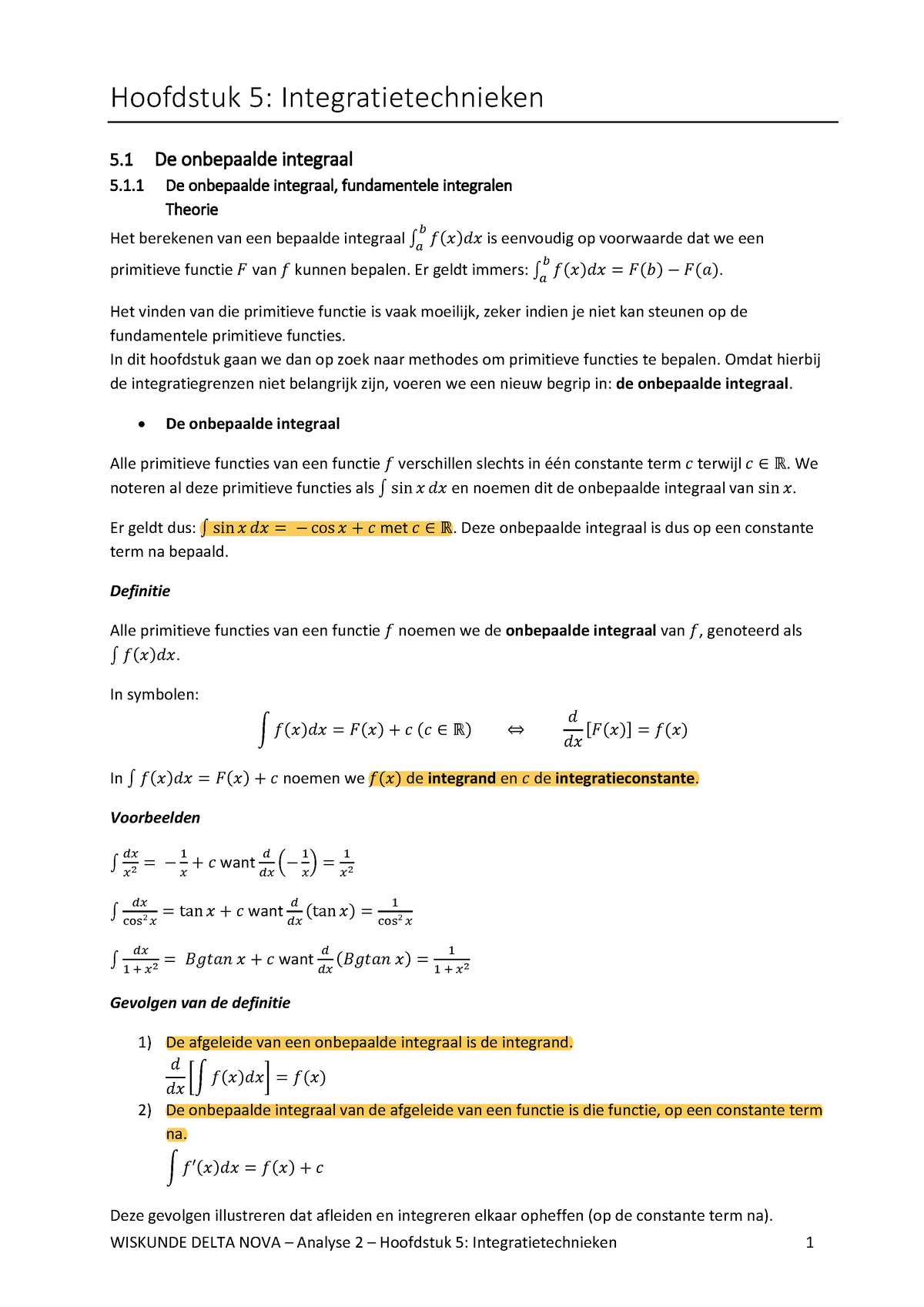 Hs5 Integratietechnieken - Hoofdstuk 5: Integratietechnieken 5. 1 De ...