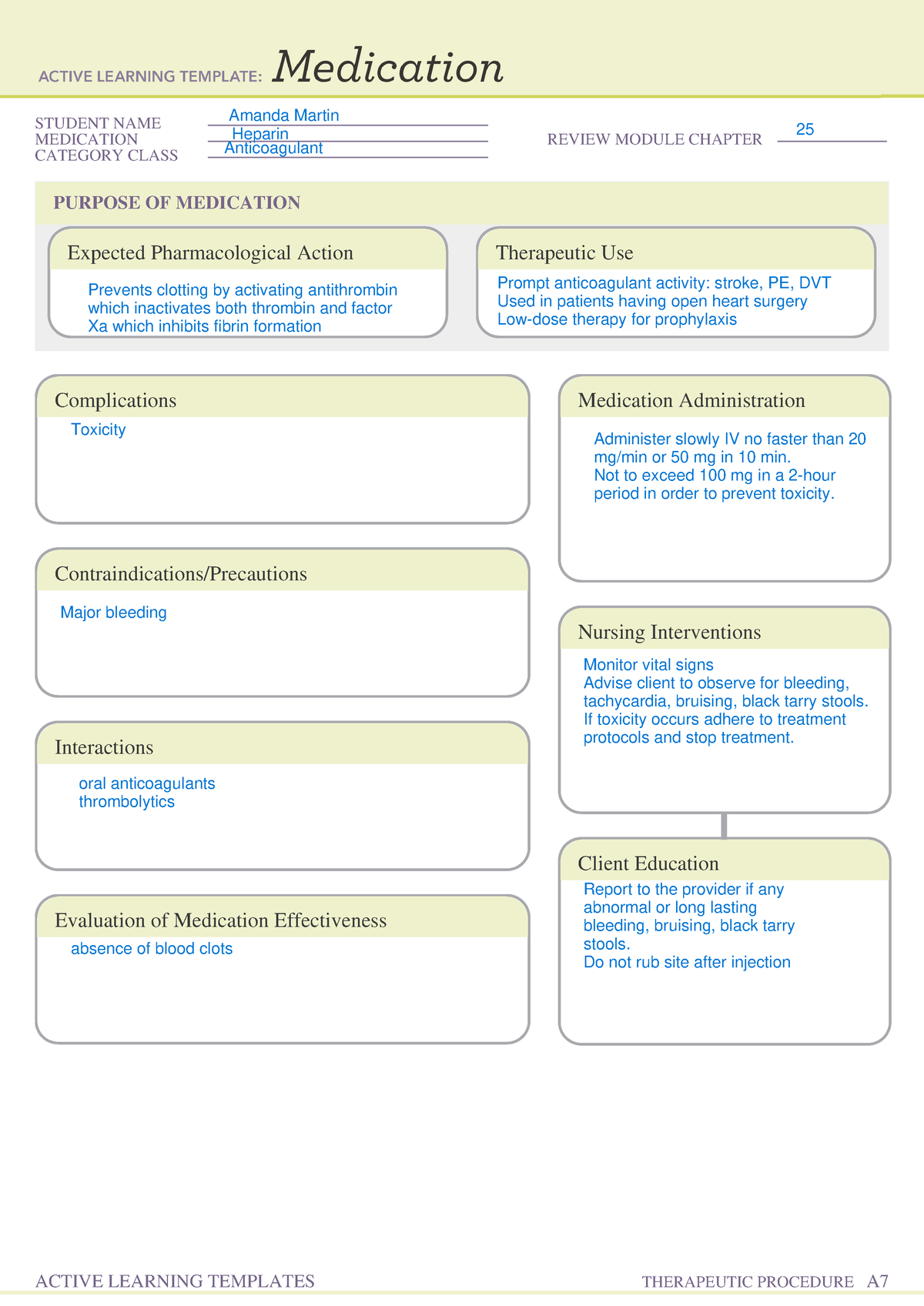 Medication form - ATI Form - NSG 3022 - STUDENT NAME MEDICATION REVIEW ...