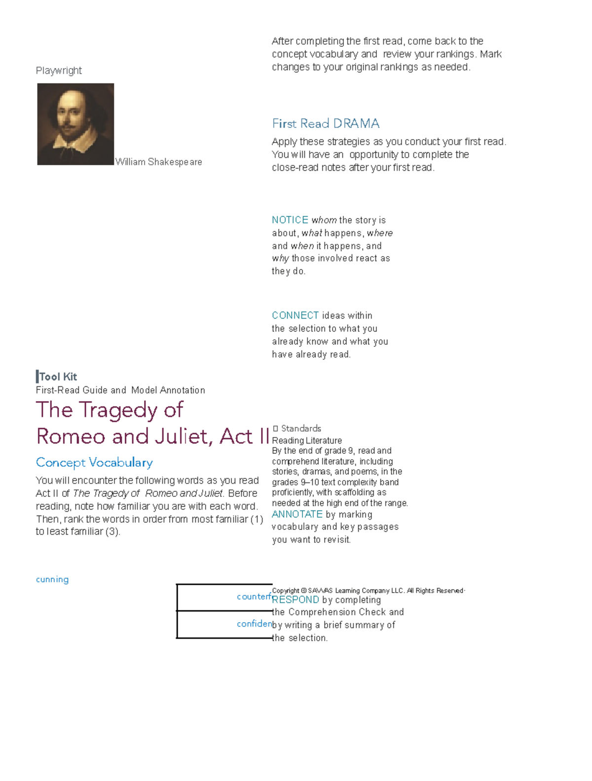 Romeo and Juliet Act II - making meaning Playwright ####### William ...