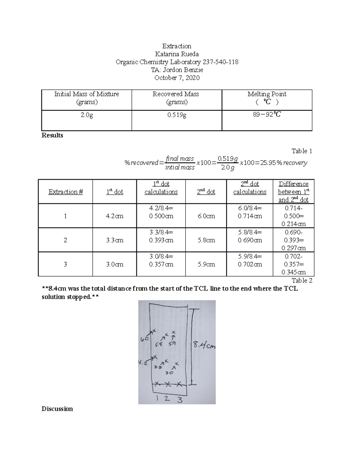 Rueda-Extraction - Lab Reports - Extraction Katarina Rueda Organic ...