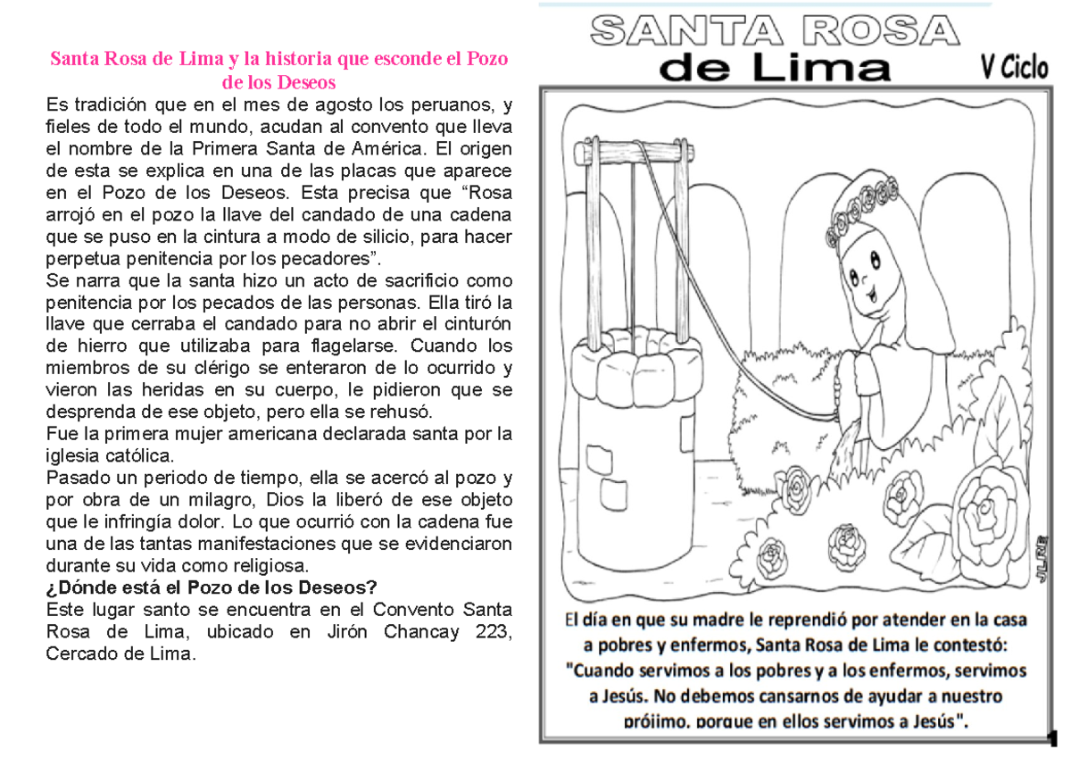 Santa Rosa de Lima y la historia que esconde el Pozo de los Deseos ...