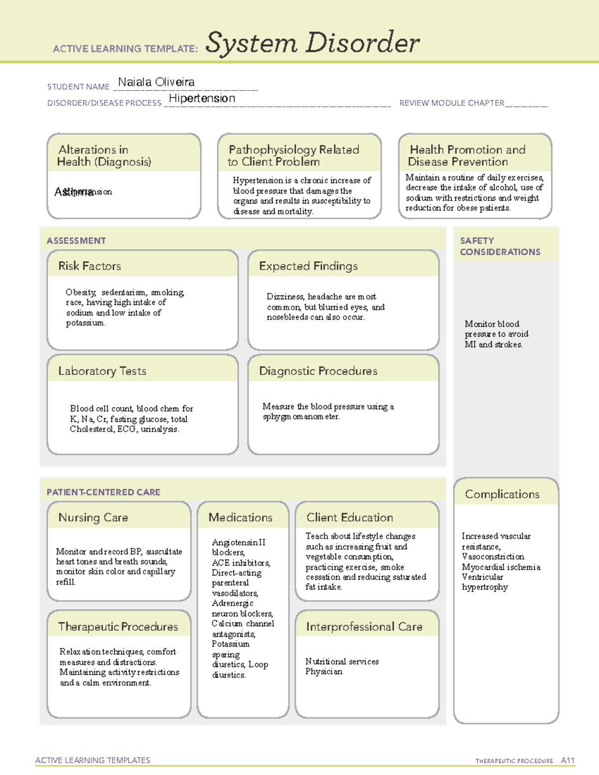 Chf System Disorder Template Martin Printable Calendars