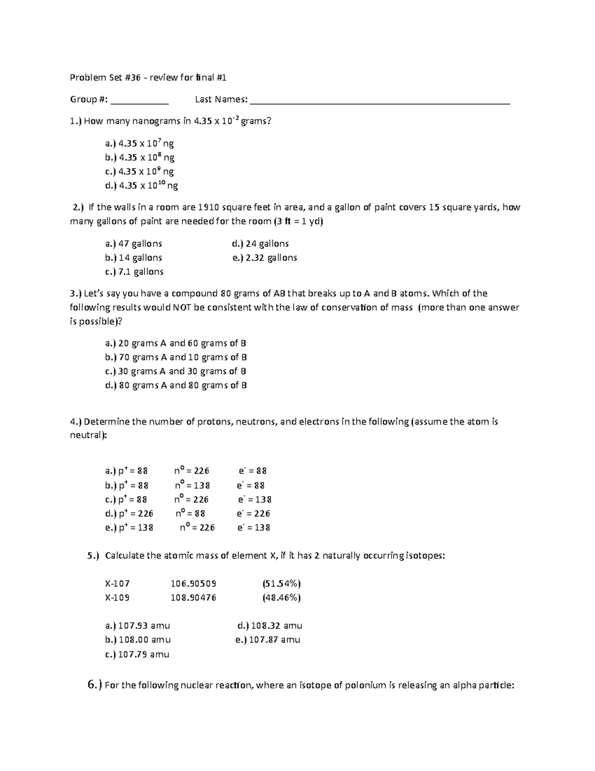 Problem+Set+%2336 - Problem Set #36 - review for final # Group ...