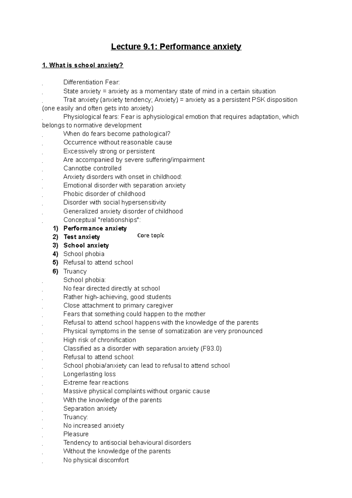 Lecture 9.1 - Performance anxiety in school contexts - Lecture 9 ...