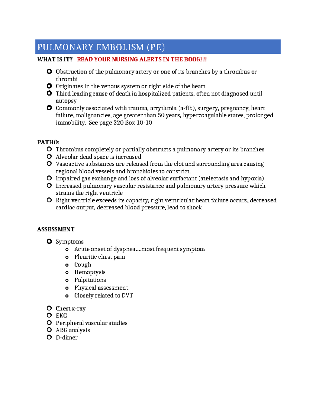 Pulmonary Embolism - PULMONARY EMBOLISM (PE) WHAT IS IT? READ YOUR ...
