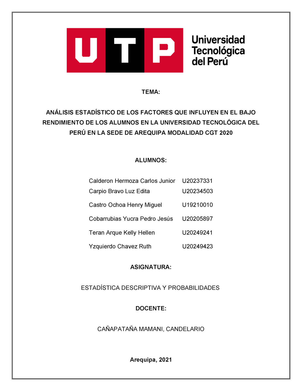 Trabajo Final Estadistica - Estadística Descriptiva Y Probabilidades ...