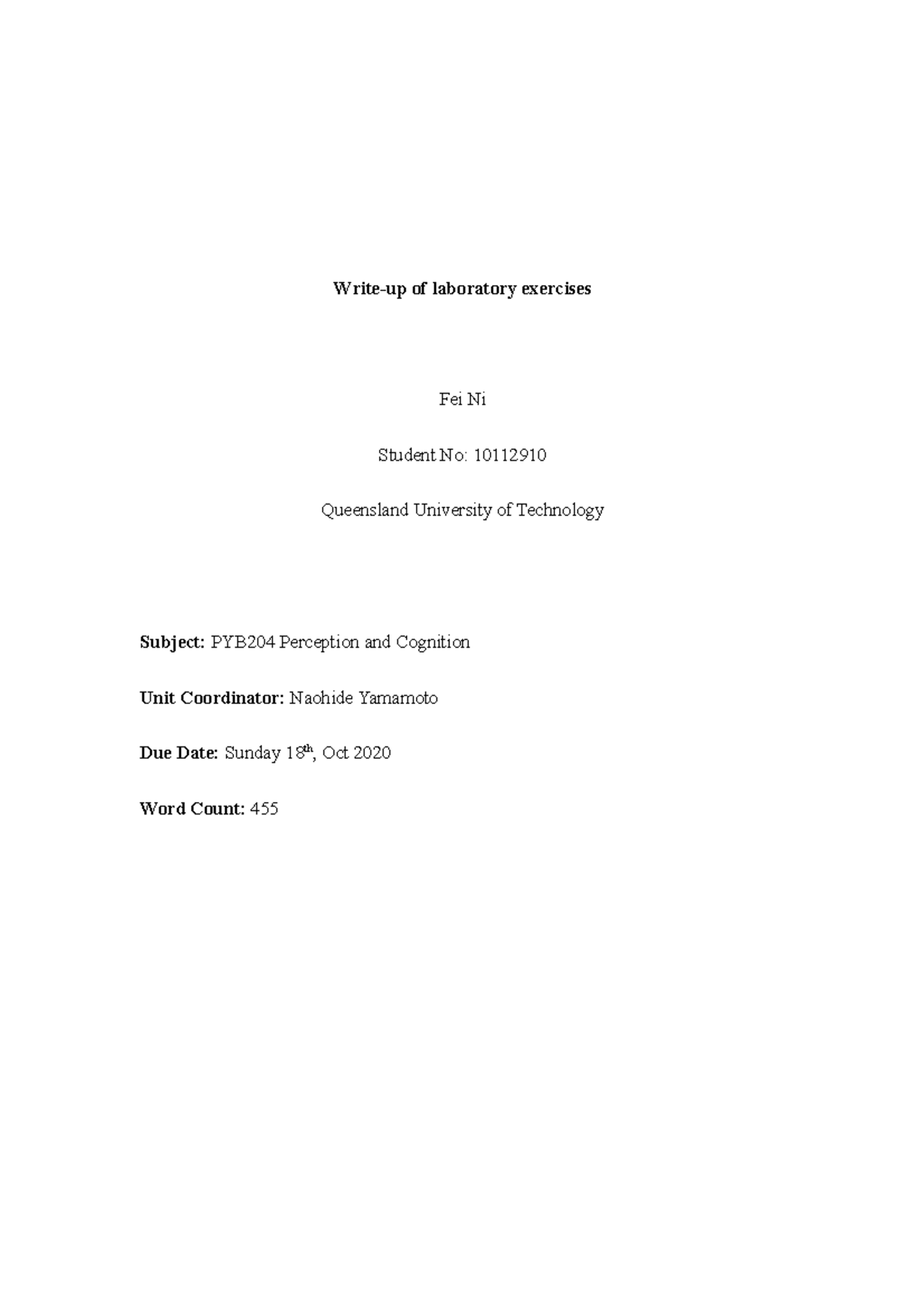 500 Write-up of laboratory exercises - Write-up of laboratory exercises ...