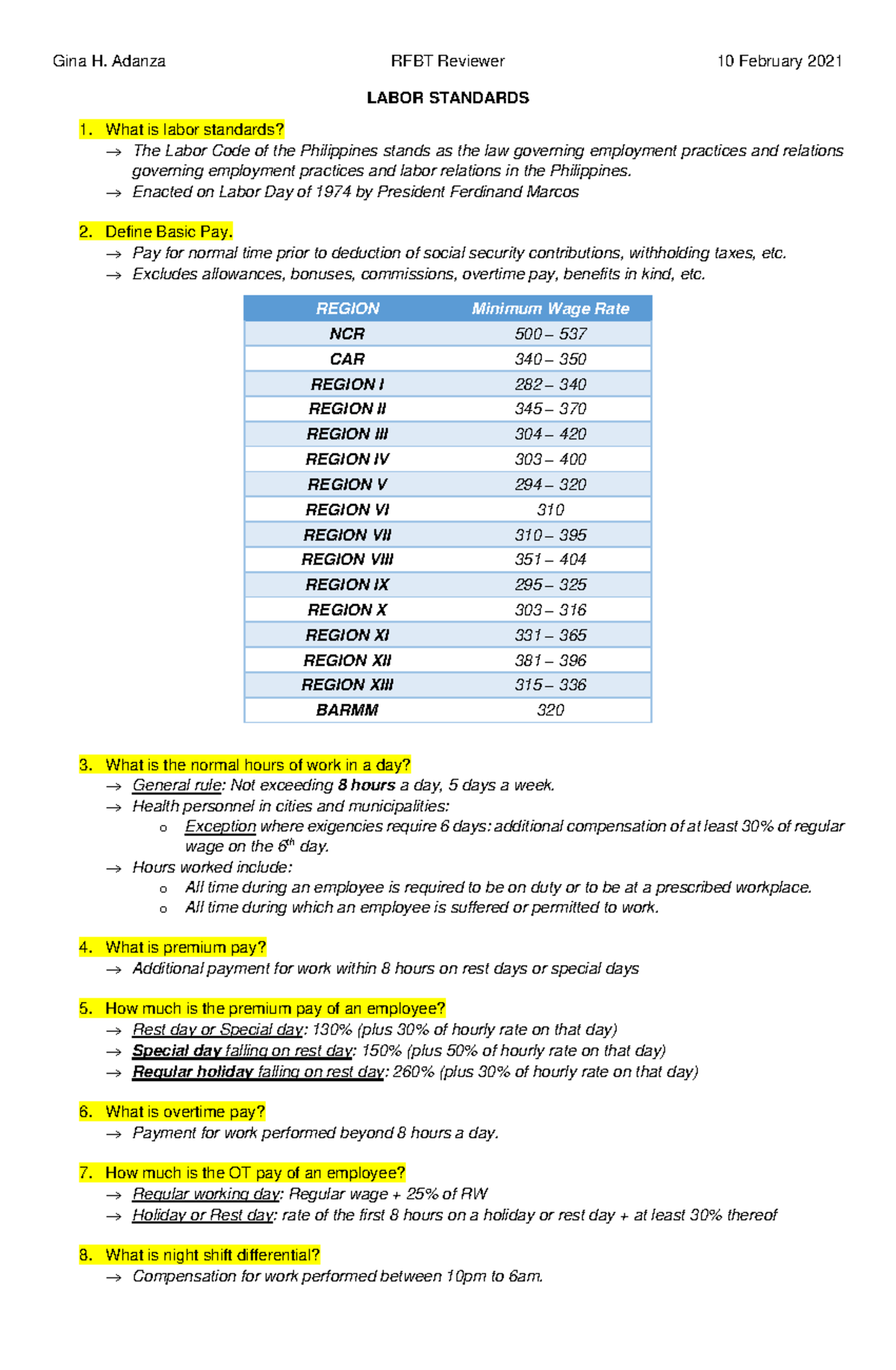 What Is General Labor Standards