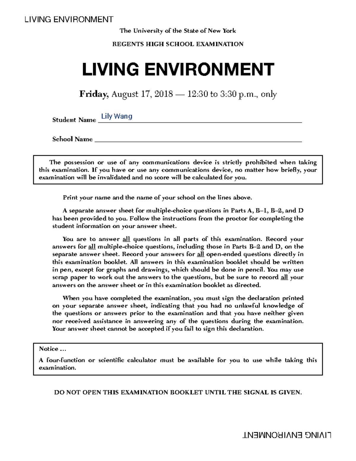 Kami Export - lenv82018-exampw - LIVING ENVIRONMENT LIVING ENVIRONMENT ...