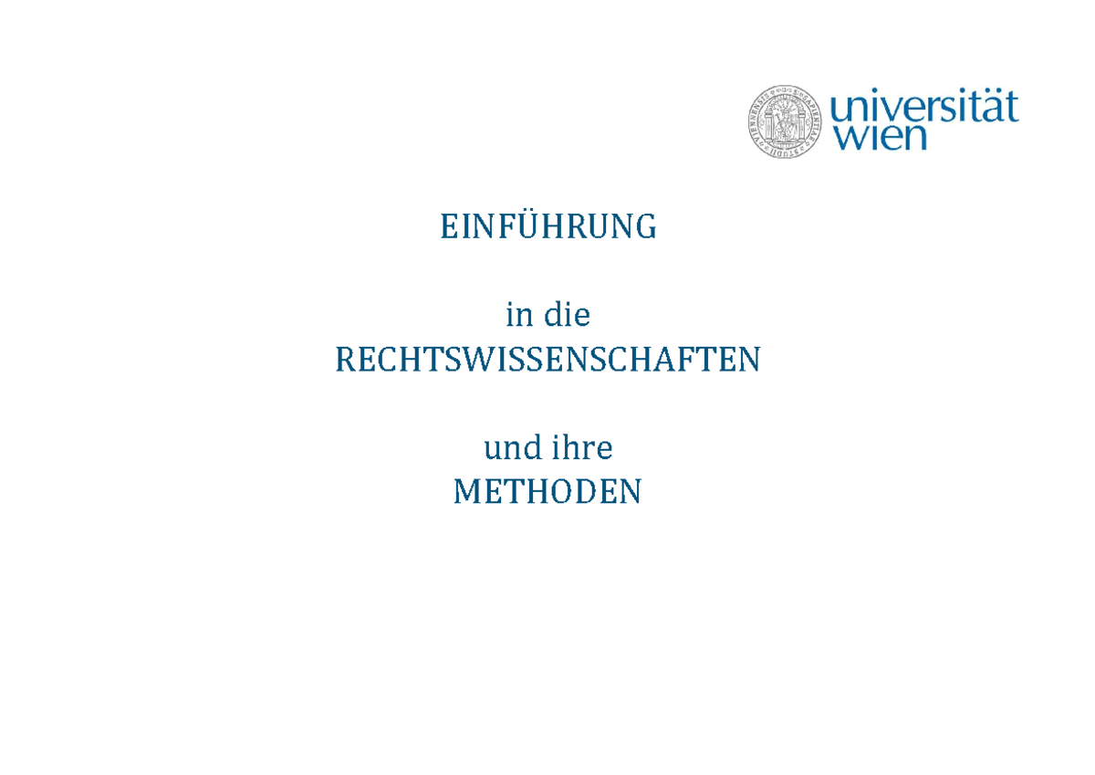 1 - Steop folien - EINFÜHRUNG in die RECHTSWISSENSCHAFTEN und ihre ...
